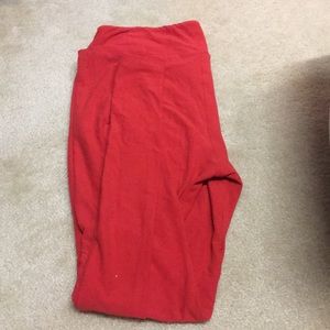 Red Lularoe Tall & Curvy Leggings